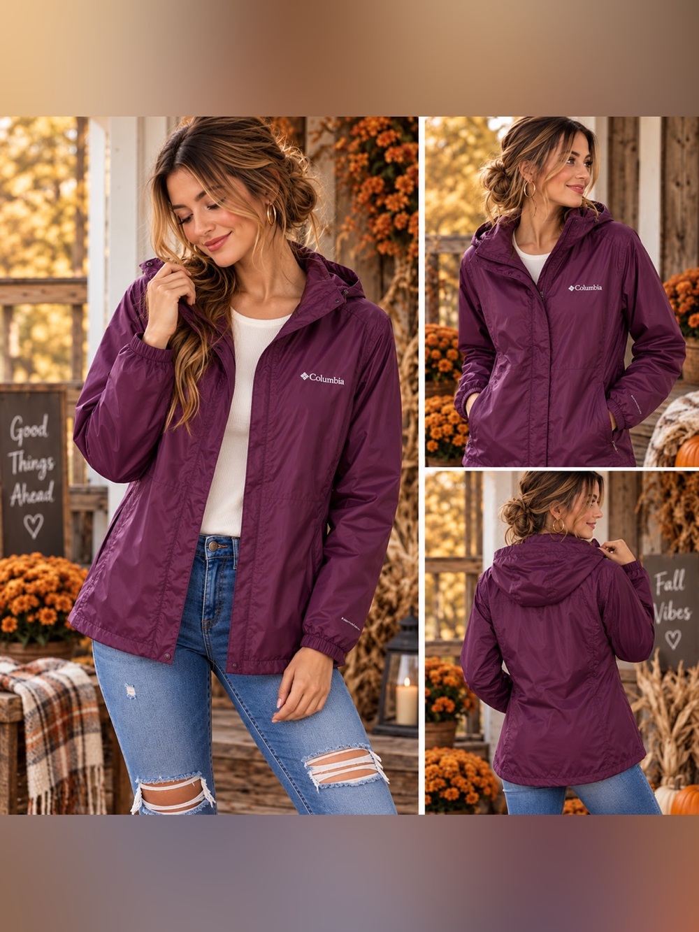 Columbia Women's Hooded Jacket - Plum